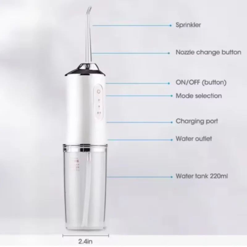 1/3pcs mix Electric Water Flosser Oral Irrigator Protable 4 Jets 3 Modes USB Charging Whitening Cleaning Tools